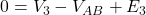  0 = V_3 - V_{AB} + E_3 