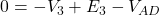  0 = -V_3 + E_3 - V_{AD} 