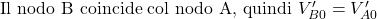  \text{Il nodo B coincide col nodo A, quindi } V_{B0}' = V_{A0}' 