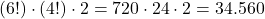 (6!) \cdot (4!) \cdot 2 = 720 \cdot 24 \cdot 2 = 34.560