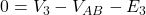  0 = V_3 - V_{AB} - E_3 