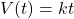 \( V(t) = k t \)