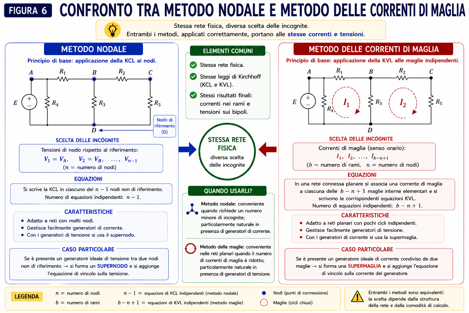 Confronto tra metodo dei potenziali nodali e metodo delle correnti di maglia per l’analisi delle reti elettriche