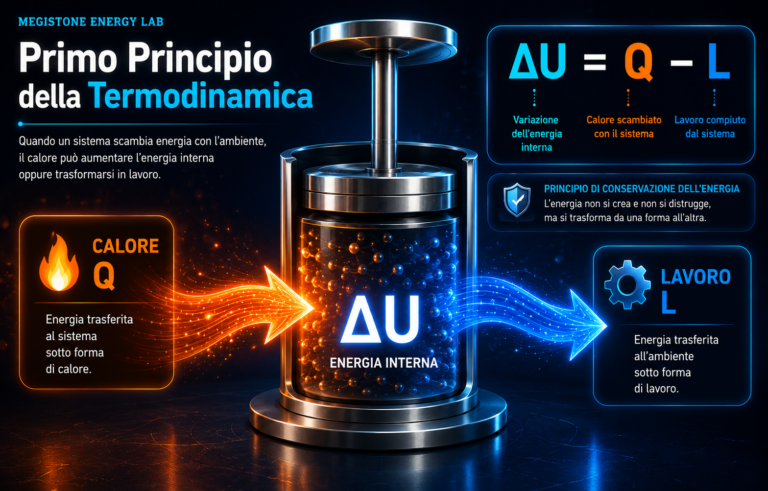 Primo Principio della Termodinamica: relazione tra calore, lavoro e variazione dell’energia interna