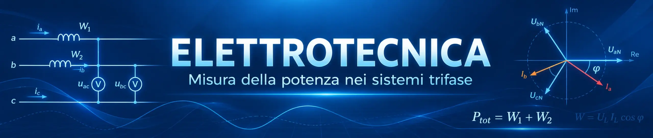 Misura della potenza trifase: metodo Aron